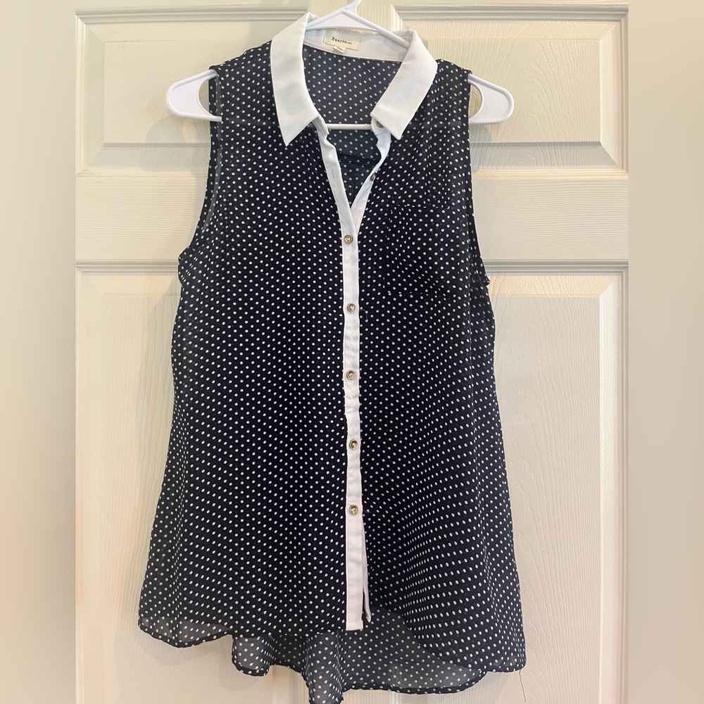 HEARTS Polka Dot Sleeveless Blouse